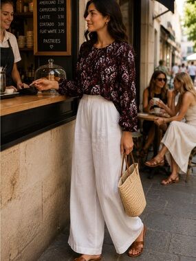 J. Crew Wisteria Floral Puff Sleeve Blouse - Size XL